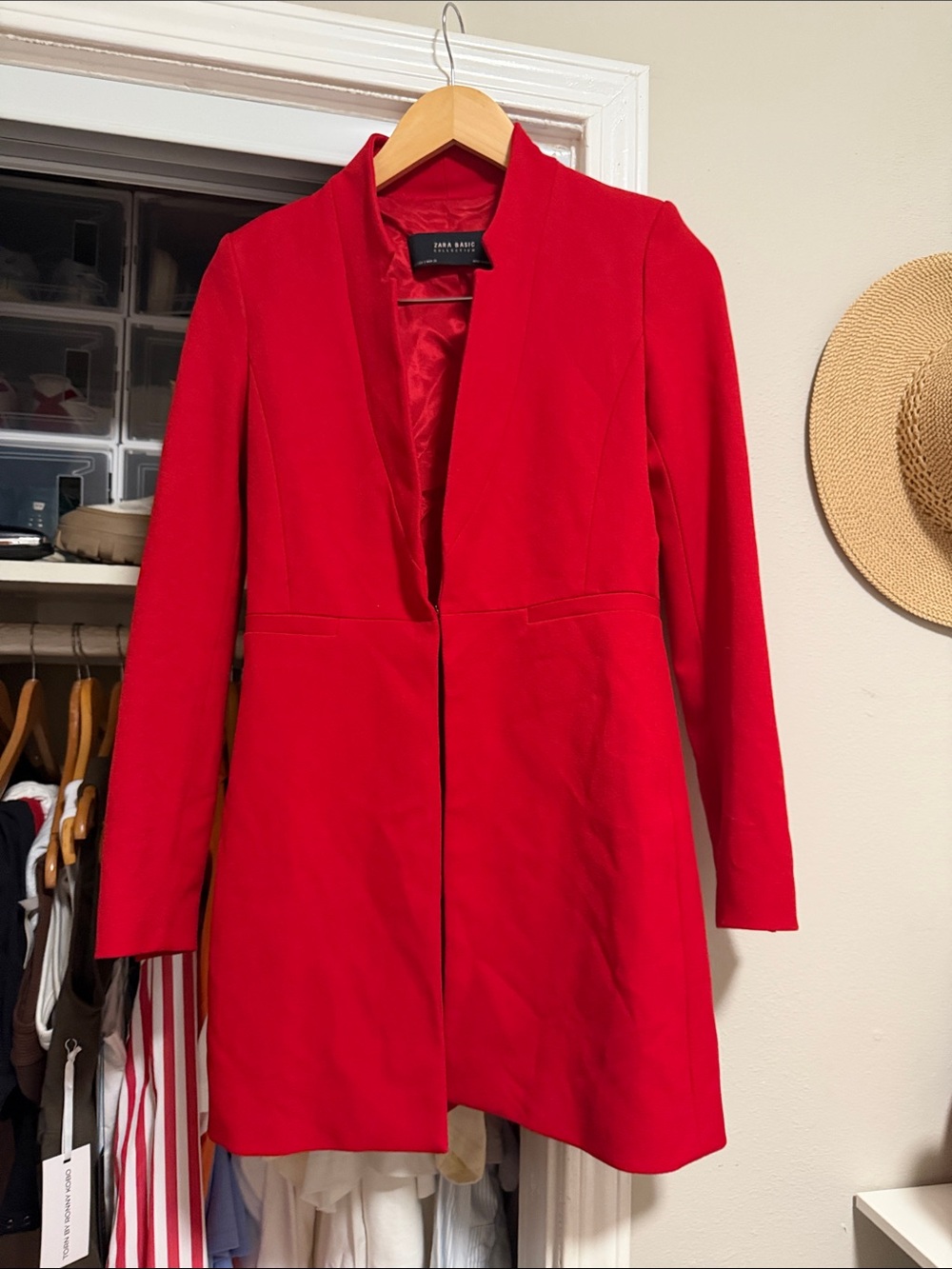 Zara Bold Red Longline Blazer